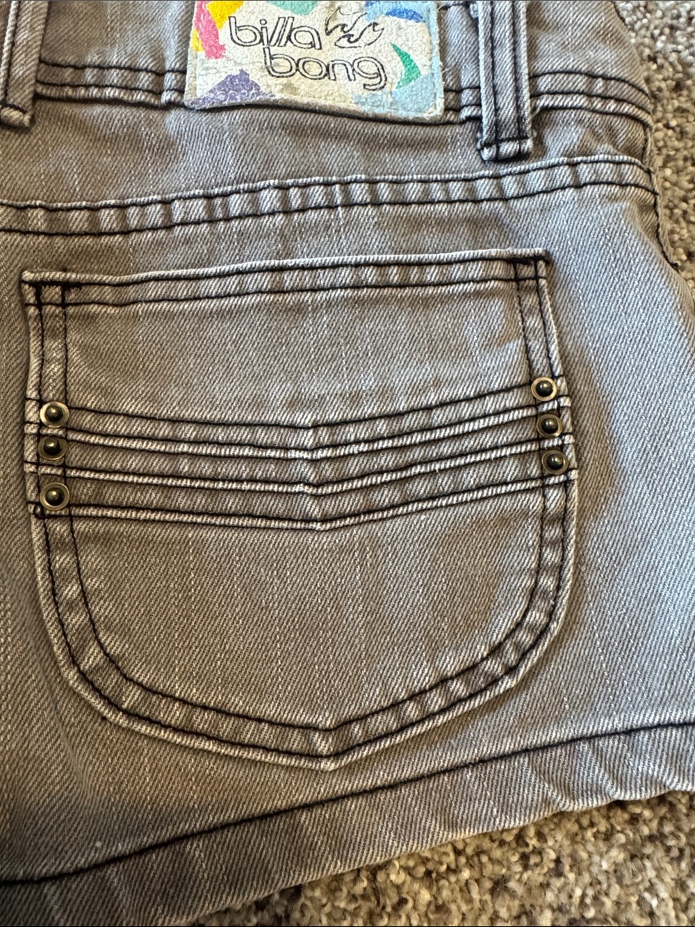 Billabong Gray Low-Rise Denim Shorts - Picture 6 of 6